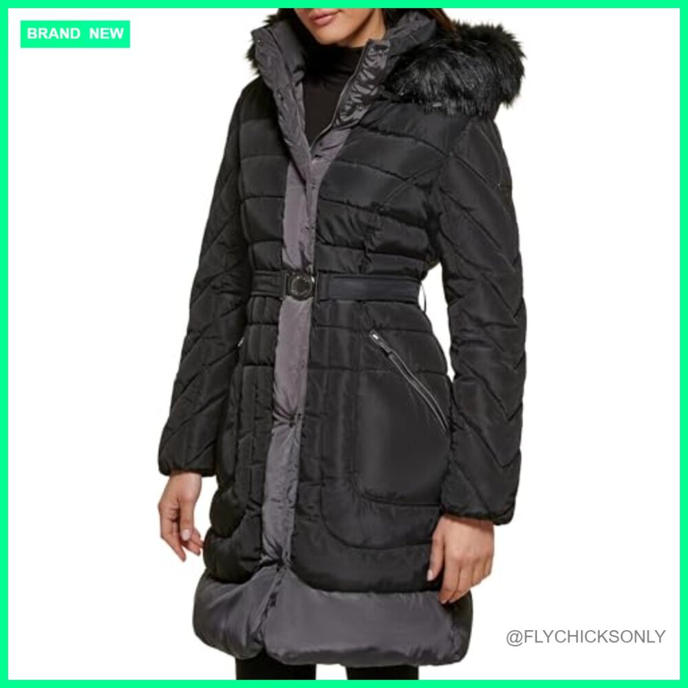 Midweight Puffer Jacket, Polyester, Hooded, Water… - image 3
